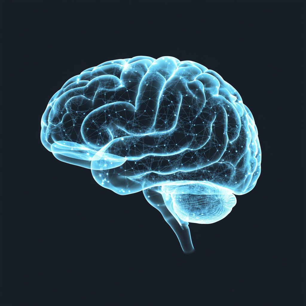 Digital visualization of a human brain representing neuro diagnostic imaging at Midwest Imaging Center, Chicago